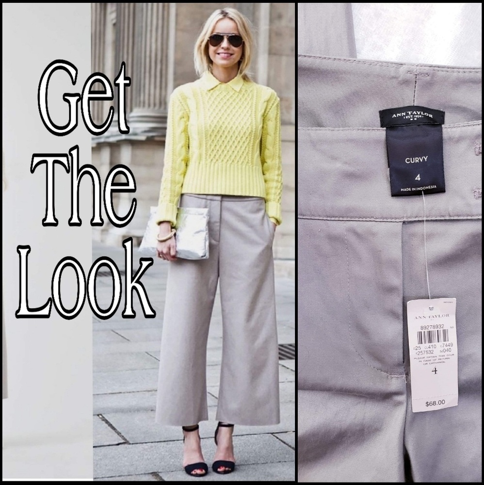 Ann Taylor Signature Wide Leg Capri Dress Pants